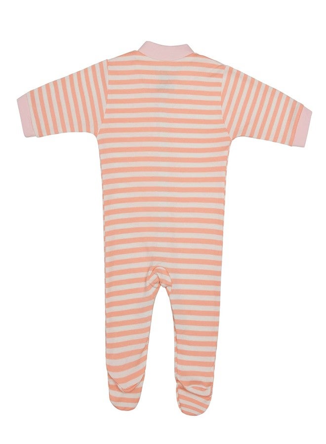 Magic Town® 100% Hosiery Cotton Unisex Long Sleeve Sleep Suit Romper for Boys Girls and Infants Set of 3 (multi color) (9-12 Months) - Image 5