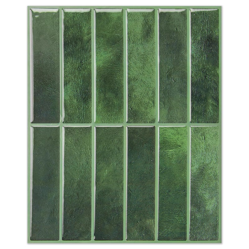 LONGKING 10-Sheet Green Peel and Stick Backsplash Tiles for Kitchen Wall, Kitchen Backsplash Wall Tile, Waterproof Back Splash Stick on Tiles for Bathroom - Image 1