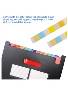 MIXDE 24 Pockets Expanding File Folder with Cover Accordian File Organizer Portable A4 Letter Size File Box High Capacity Plastic Colored Paper Document Organizer Filing Folder Organizer  - Image 4
