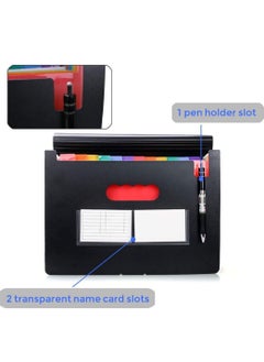 MIXDE 24 Pockets Expanding File Folder with Cover Accordian File Organizer Portable A4 Letter Size File Box High Capacity Plastic Colored Paper Document Organizer Filing Folder Organizer  - Image 5