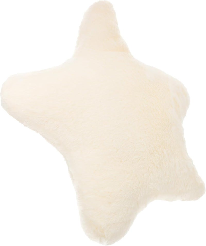 Plush Star Shaped Throw Pillow Milk White Soft Stuffed Sofa Cushion Versatile Decorative Bed Pillow for Living Room and Bedroom - Image 1