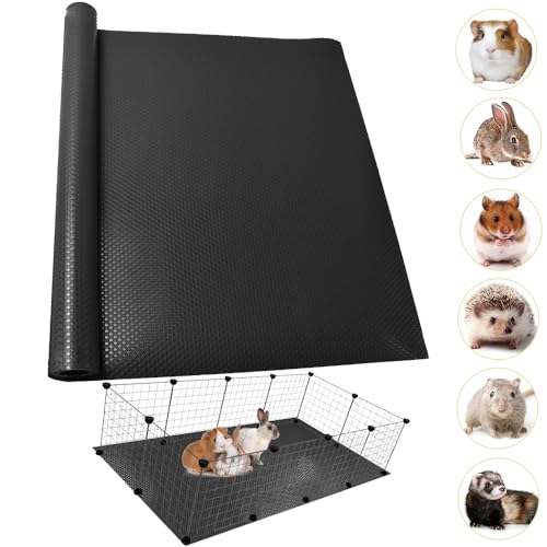TCYPUHL Guinea Pig Bedding Cage Liner 24118 1pcs Waterproof Rabbit Bedding Waterproof and Reusable Pads for Guinea Pigs Rabbits Hamsters Gerbils and ChinchillasBlack Mat - Image 1