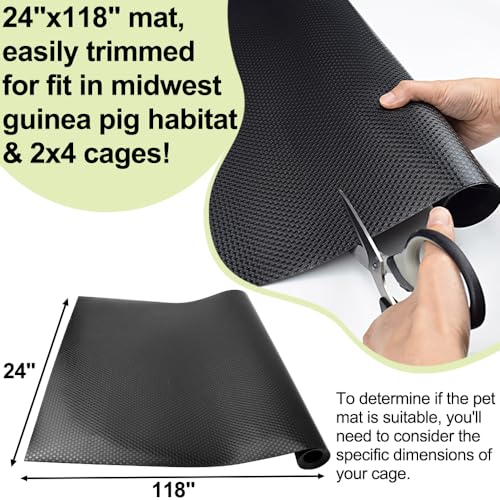 TCYPUHL Guinea Pig Bedding Cage Liner 24118 1pcs Waterproof Rabbit Bedding Waterproof and Reusable Pads for Guinea Pigs Rabbits Hamsters Gerbils and ChinchillasBlack Mat - Image 3