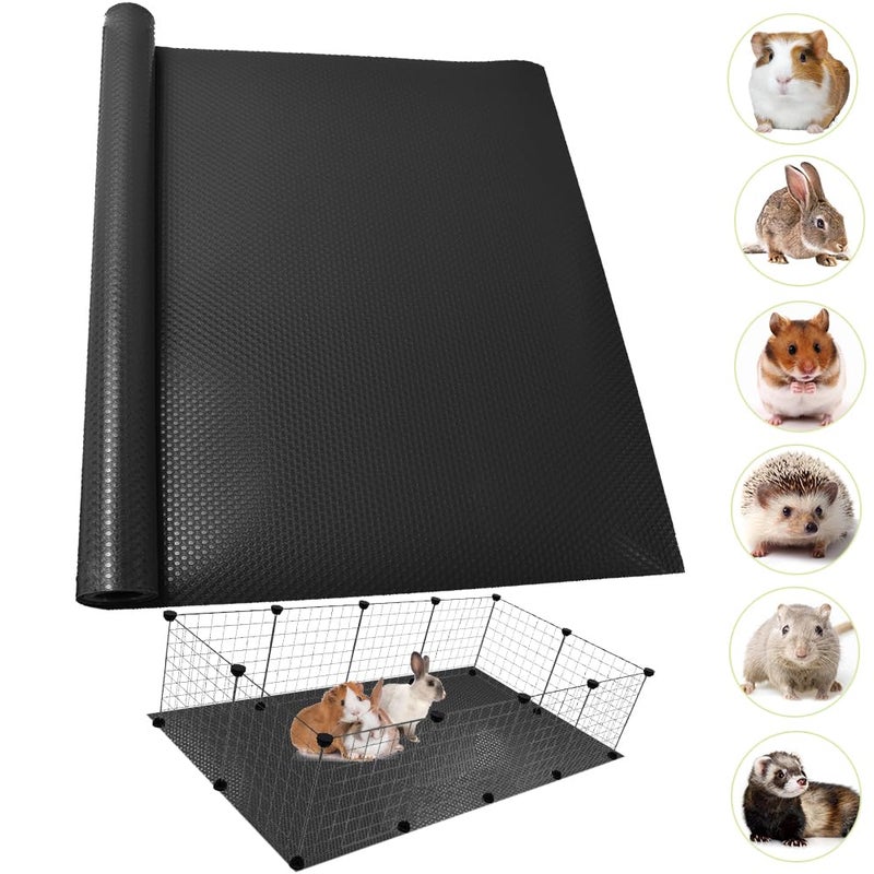 TCYPUHL Guinea Pig Bedding Cage Liner 24118 1pcs Waterproof Rabbit Bedding Waterproof and Reusable Pads for Guinea Pigs Rabbits Hamsters Gerbils and ChinchillasBlack Mat - Image 2