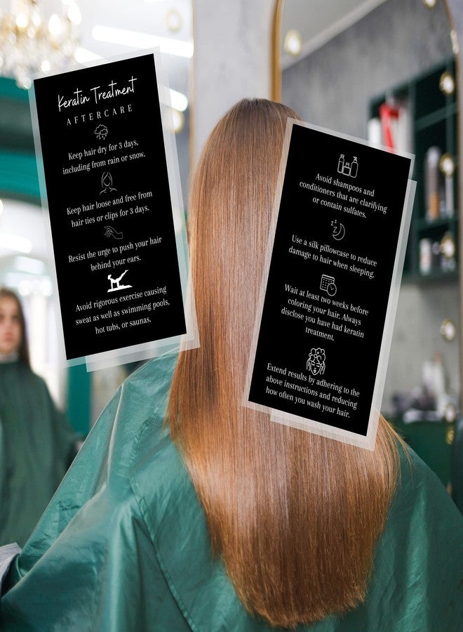 Lashicorn Keratin Treatment Aftercare Instruction Card | Physical Printed 2x3.5” inches Business Card Size | Hair Care Card Handouts for Salons | Black and White Design - Image 5