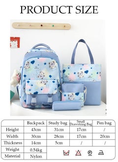DUNISO 4PCS Kids School Backpack Set Canvas Laptop School Bag Sets for Kids with Tote Bag,Shoulder Bag,Pencil Box,Large-capacity Bookbag for Girls Boys Back to School Supplies  - Image 4