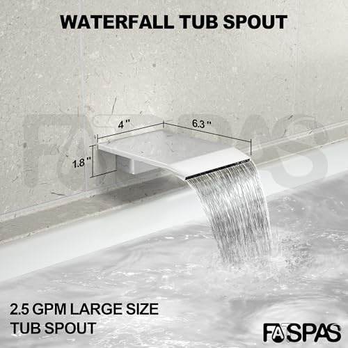 Fatspas Shower System with Tub Spout, Wall Mounted Shower Faucet Set for Bathroom with 12 Inch Rain Shower Head and Handheld Shower Head Set, Polished Chrome - Image 4