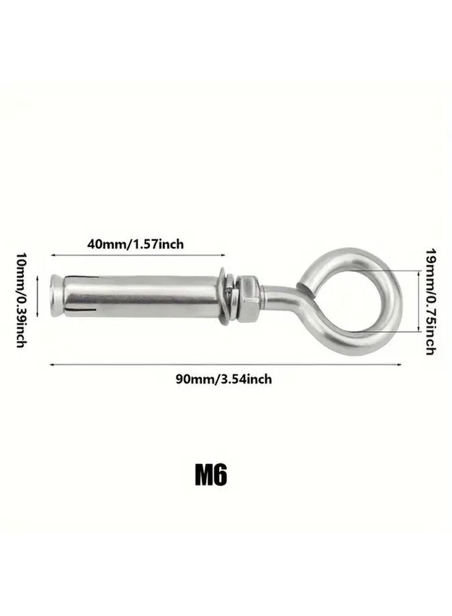 قطعتان من خطافات الحائط من الفولاذ المقاوم للصدأ M8 سهلة التركيب للتركيب الداخلي والخارجي - Image 3