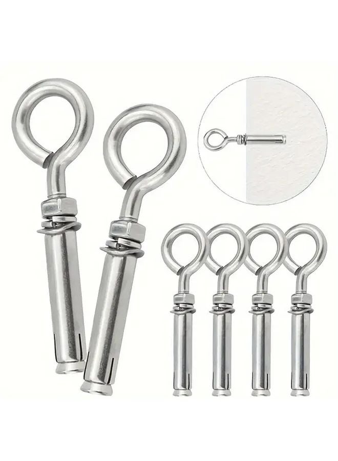 قطعتان من خطافات الحائط من الفولاذ المقاوم للصدأ M8 سهلة التركيب للتركيب الداخلي والخارجي - Image 2