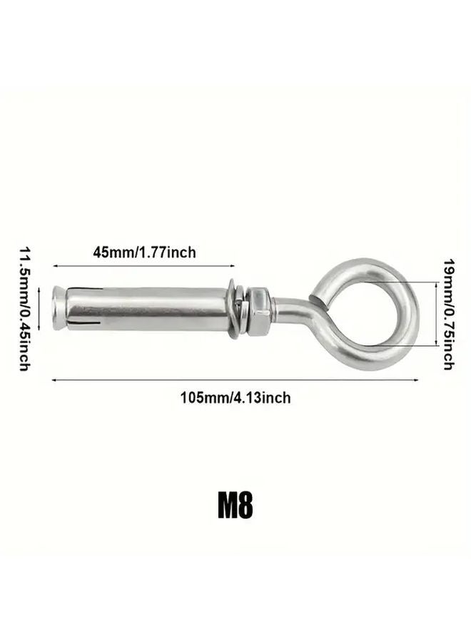 قطعتان من خطافات الحائط من الفولاذ المقاوم للصدأ M8 سهلة التركيب للتركيب الداخلي والخارجي - Image 4