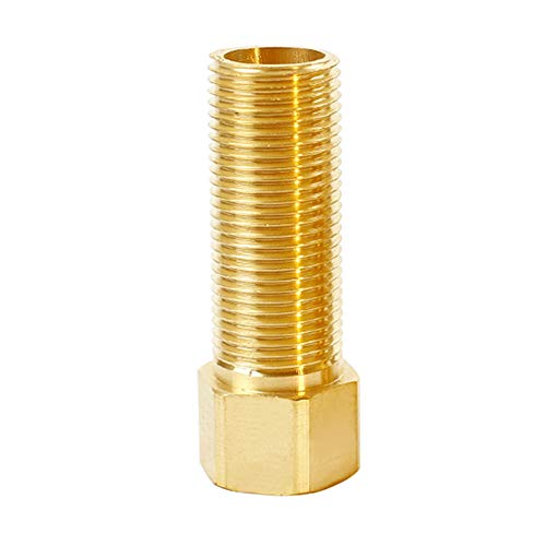 Hooshing 1/2" Female to 1/2" Male NPS Straight Thread Brass Extension Pipe Fitting, Length 2.76 Inch/70 mm - Image 1