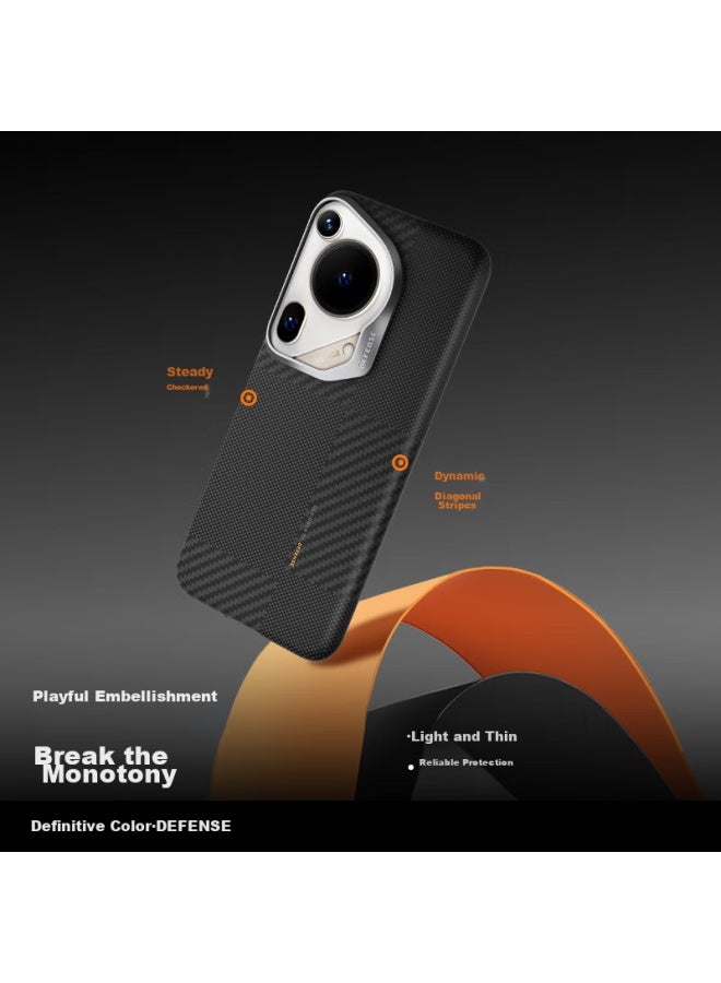 Defense Kevlar Magnetic Protective Case For Huawei Pura70 Ultra, Business Luxury High-end Zero Gravity Anti-scratch P70ultra Protective Case, Mondrian - Image 2