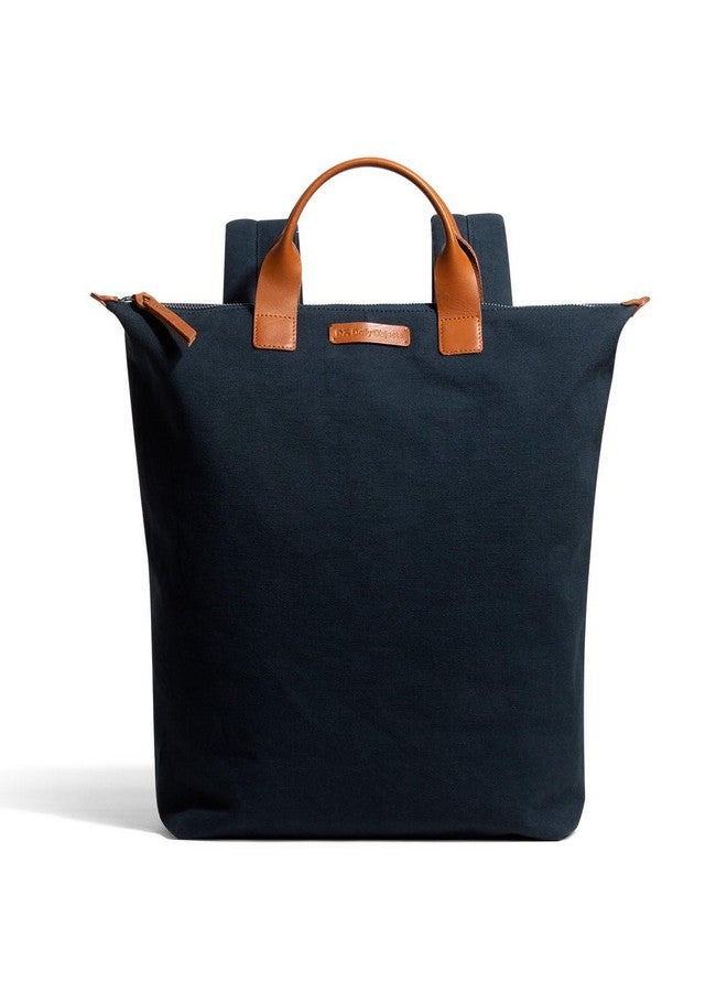 DailyObjects Midnight Blue Stylish Handcrafted Canvas Pilot Backpack with Leather Handles - Safely and Comfortably Fits Laptops Up to 15.6 Inches - Image 1