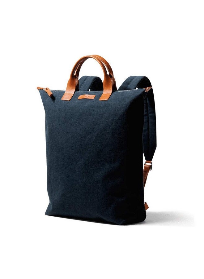 DailyObjects Midnight Blue Stylish Handcrafted Canvas Pilot Backpack with Leather Handles - Safely and Comfortably Fits Laptops Up to 15.6 Inches - Image 5