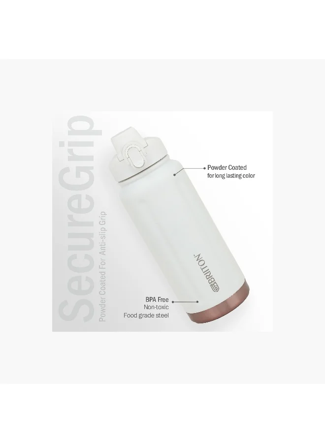 Briiton Insulated Stainless Steel Water Bottle - White - 750 ml