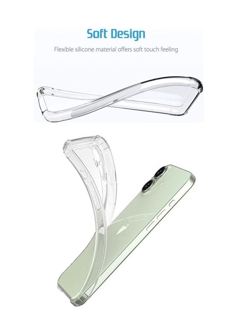 إلترازون Case Cover for iPhone 16 Plus - Ultra Clear Flexible Shockproof Silicone Back Case with Raised Edge Bump Protection, Anti-Yellowing Transparent Soft TPU Protective Phone Cover - Clear - Image 2