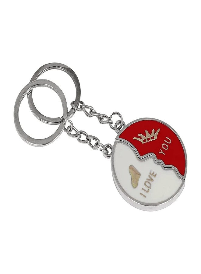 Buko Lovers Couple Half Broken Keychain Set Magnetic Connect Keyring Pendant Decoration, Stainless Steel Anti-Rust Keyring (COUPLE_CONNECT_LOVE_YOU) - Image 5
