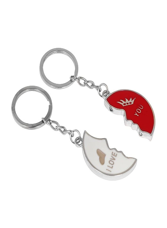 Buko Lovers Couple Half Broken Keychain Set Magnetic Connect Keyring Pendant Decoration, Stainless Steel Anti-Rust Keyring (COUPLE_CONNECT_LOVE_YOU) - Image 4