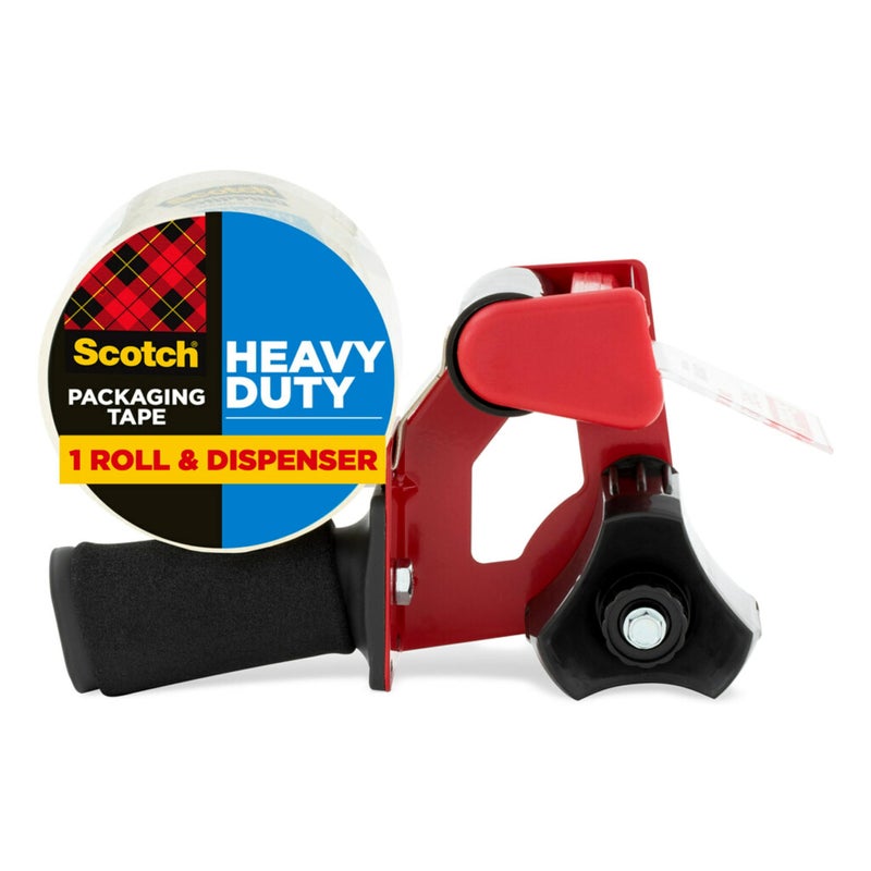Scotch Heavy Duty Packaging Tape, 1.88 x 54.6 yd, Designed for Packing, Shipping and Mailing, Strong Seal on All Box Types, 3" Core, Clear, 1 Roll w/Dispenser (3850-2ST) - Image 1