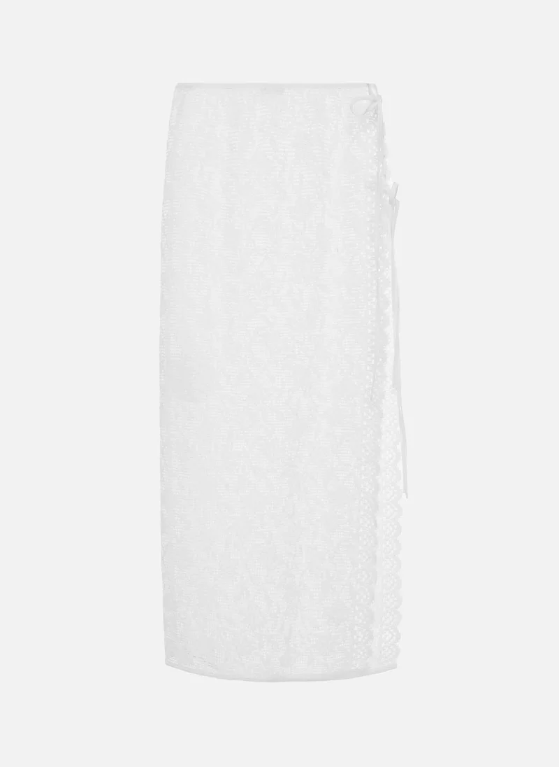 Lichi  Decorative knitted midi skirt with ties for Women | Best Price UAE