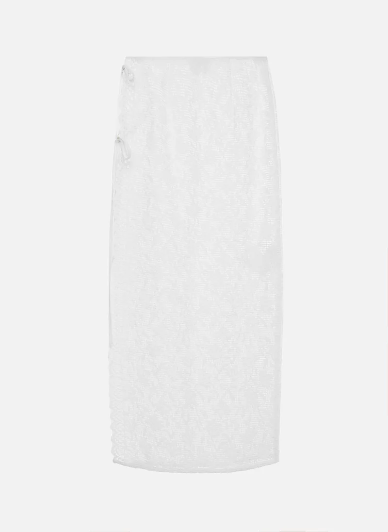 Lichi  Decorative knitted midi skirt with ties for Women | Best Price UAE