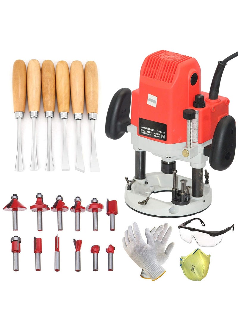 Digital Craft Digital Craft 12mm Wooden Router 1500W Electric Wood Sculpture Tool 220V Flat Edge Wood Engraving Machine Rotary Tool for Precision Carving and Engraving  - Image 2