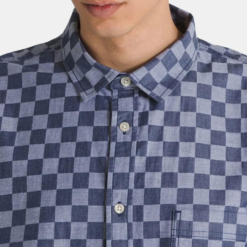 VANS Blue Men's Wade Checkerboard Woven Shirt for Men | Best Price UAE
