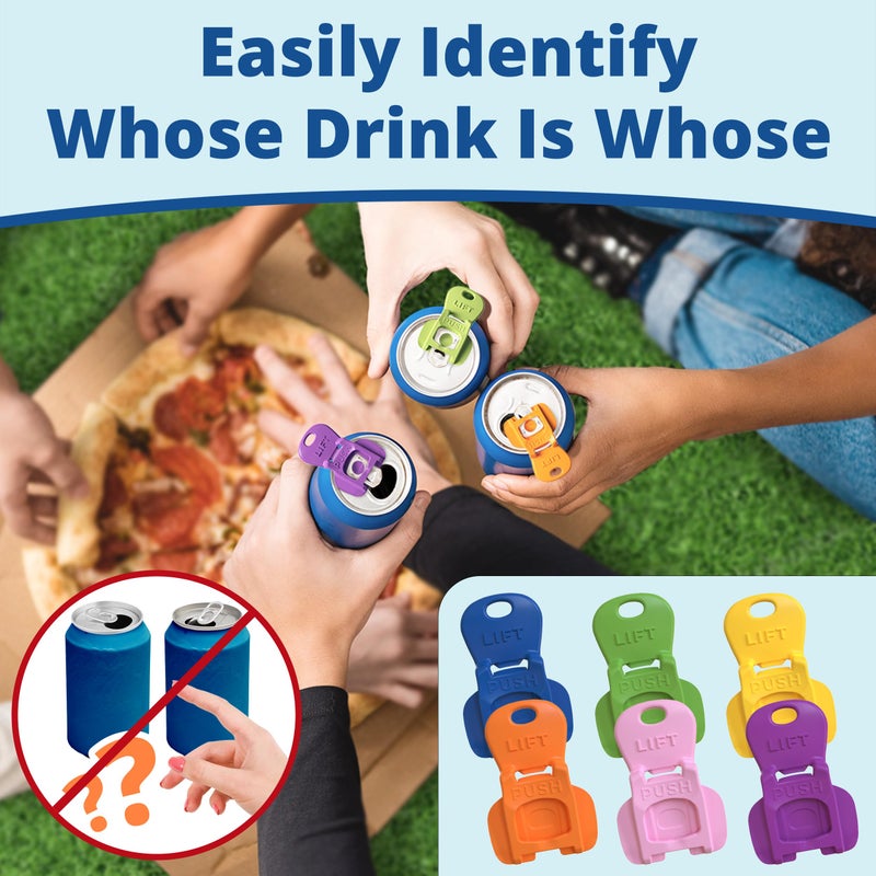 Avant Grub Complete Cover Easy Tab Opener New and Improved 6PK Beverage Barricade 2.0 by Avant Grub. Colorful Drink Can Protector Cap for Soda, Beer, Coke Shields From Bugs, Bees, Dust at the Party, BBQ, Beach - Image 4