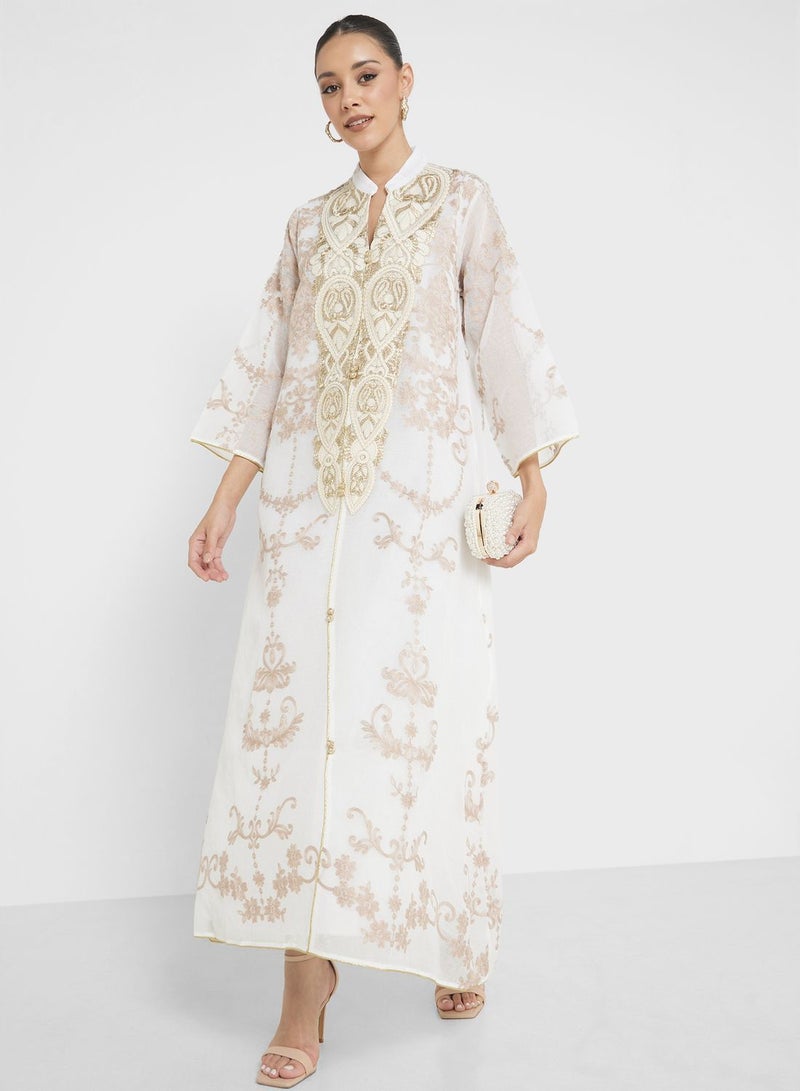 Khizana Embroidered Jalabiya - Image 1
