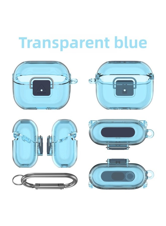 إسكدنيا غطاء حماية لسماعات بلوتوث SamsungFor SamsungGalaxy Buds3 من مادة TPU سبليت سويتش 3 برو-اللون: أزرق شفاف-الموديل: D55 - Image 1