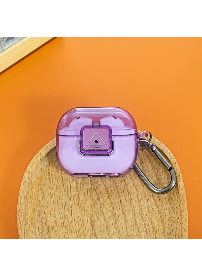 إسكدنيا غطاء حماية لسماعات بلوتوث SamsungFor SamsungGalaxy Buds3 من مادة TPU سبليت سويتش 3 برو-اللون: أزرق شفاف-الموديل: D55 - Image 4