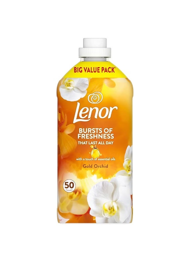 لينور منعم أقمشة جولد أوركيد 1.65 لتر (حتى 50 غسلة) – انتعاش يدوم طويلاً، عطر فاخر بزيوت عطرية، نعومة فائقة للملابس