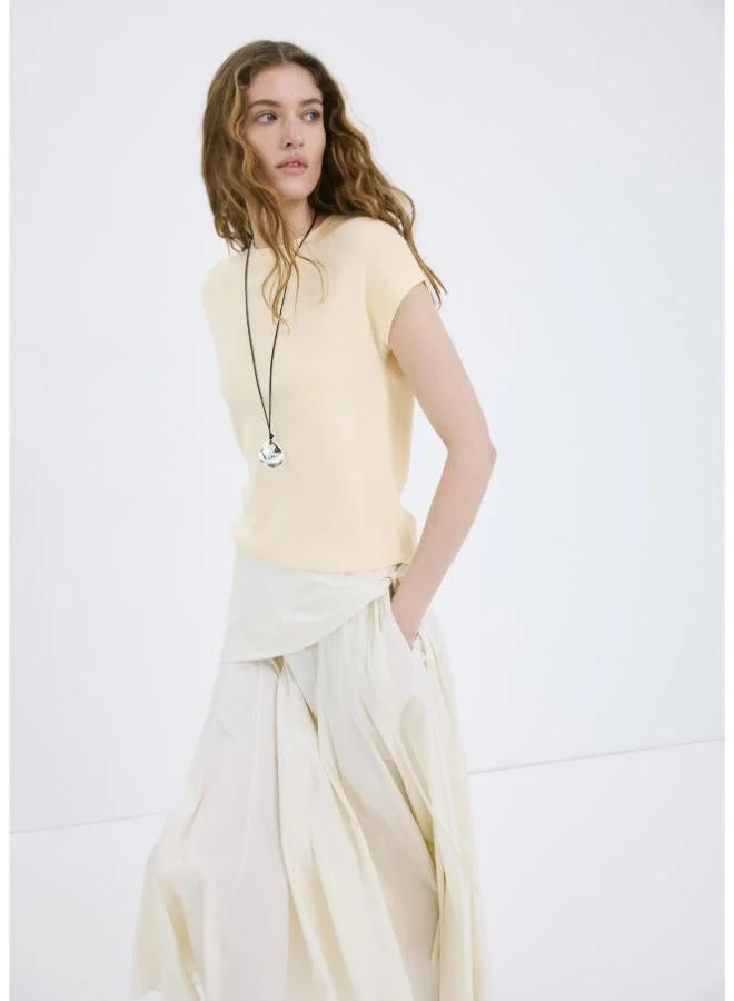 مانجو Short-sleeved knitted cotton sweater