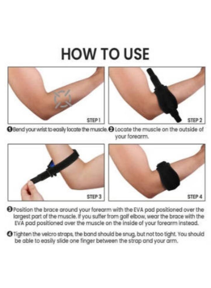 Tennis Elbow Support Brace with Compression Pad Effective Pain Relief for Golfer’s Men Women - Image 3