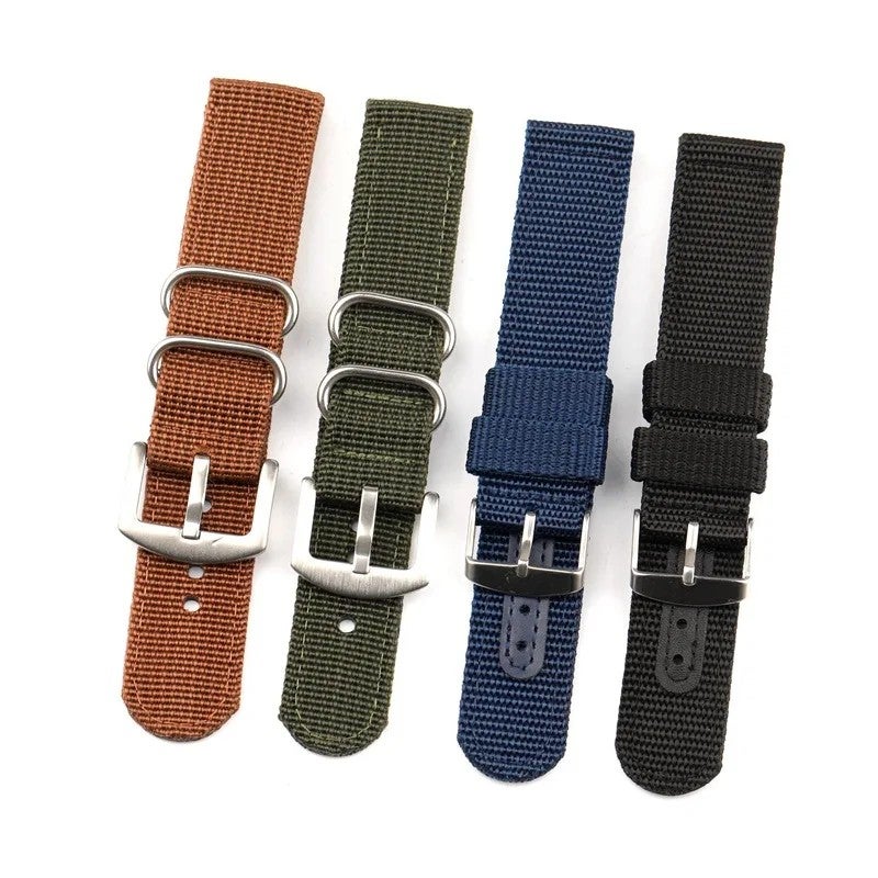 Bluejw Replacement Color Two-Piece Premium Nylon Sport Smart Watch Band Strap for Men – Compatible with 18mm, 20mm, 22mm, 24mm Watches – Easy to Replace the Watch Strap - Image 1