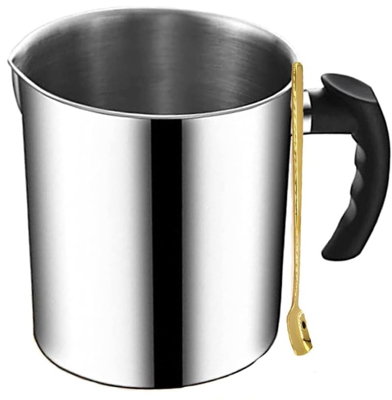Phinicco Candle Making Pouring Pot, 44oz 1.3L Wax Melting Pot and Spoon 304 Stainless Steel Candle Making Pitcher Heat-Resistant Handle - Image 1