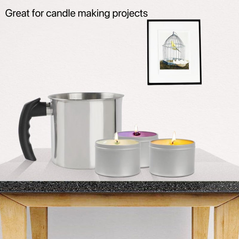 Phinicco Candle Making Pouring Pot, 44oz 1.3L Wax Melting Pot and Spoon 304 Stainless Steel Candle Making Pitcher Heat-Resistant Handle - Image 4
