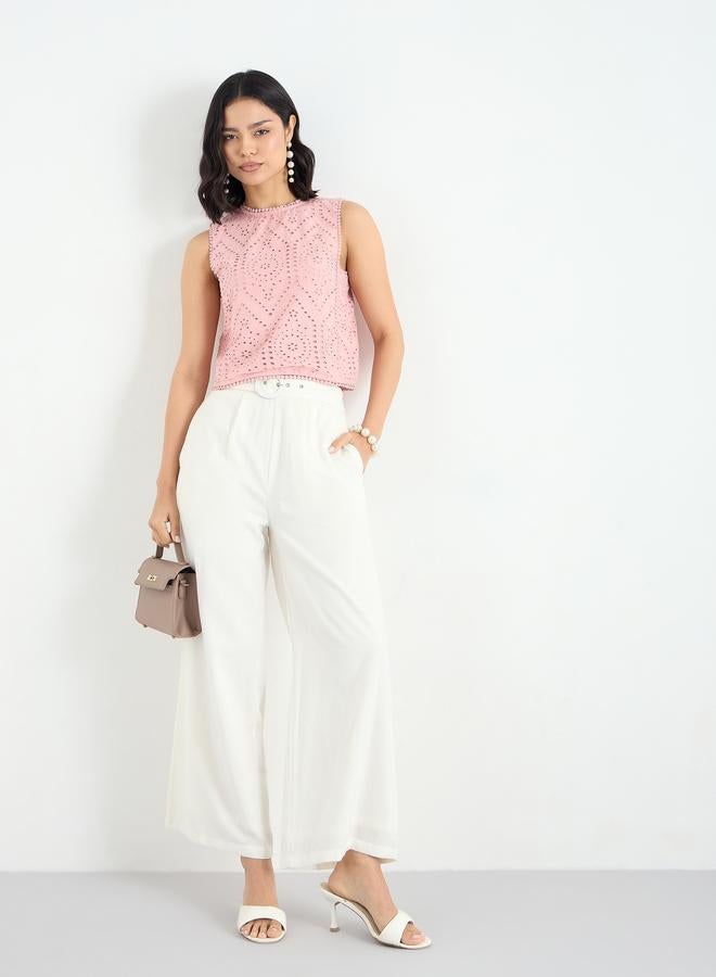 ستايلي بنطال بقصة أرجل واسعة - Image 2