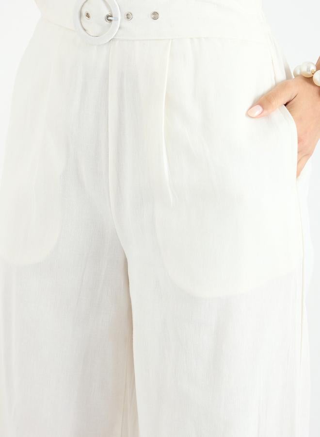 ستايلي بنطال بقصة أرجل واسعة - Image 4