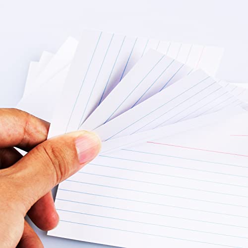 KAISA Lined Index Card 3"x5" Index Cards Flashcards, 300 Count Ruled on Front, Blank on Back Index Cards, White 3 pack of 100 Shrink - Image 4