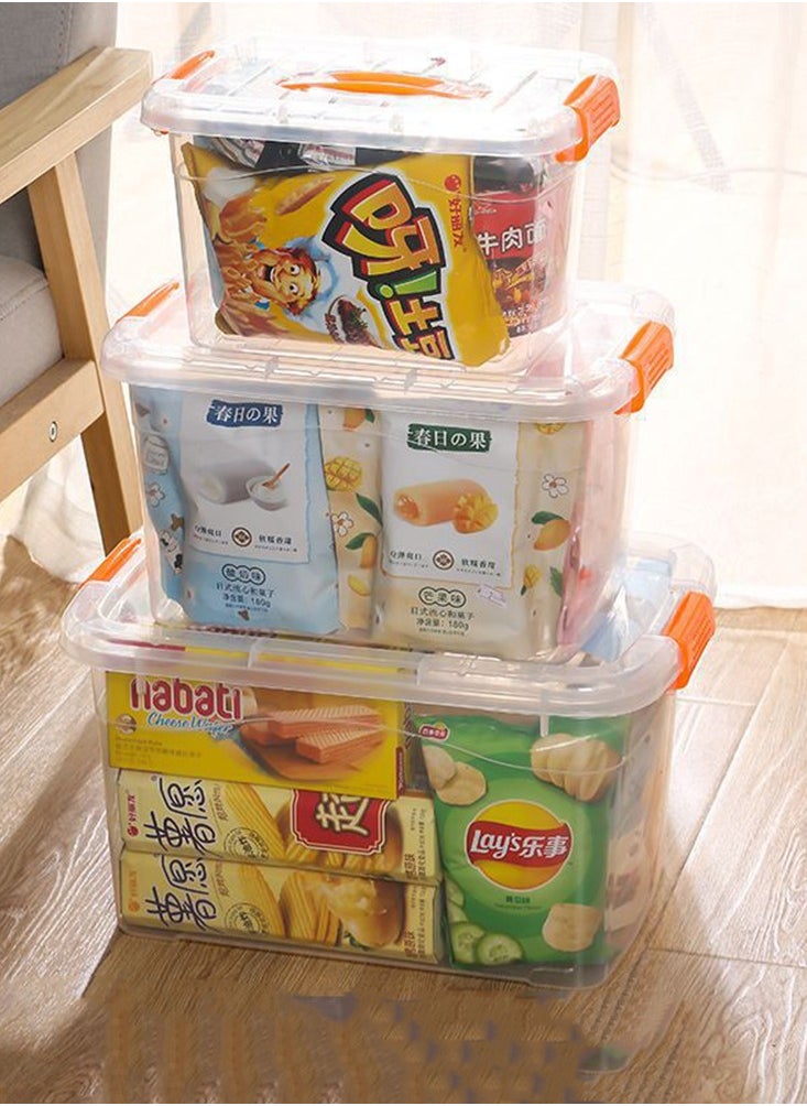 CityRiya-Long - Storage Bin Clear Storage Box with Lid Clothes Storage Container for Organizing Storage Bin Organizer, Durable Office Carrying Cases Small Toy Boxes Organizer for Clothes Storage (L 41*29*23cm) - Image 1