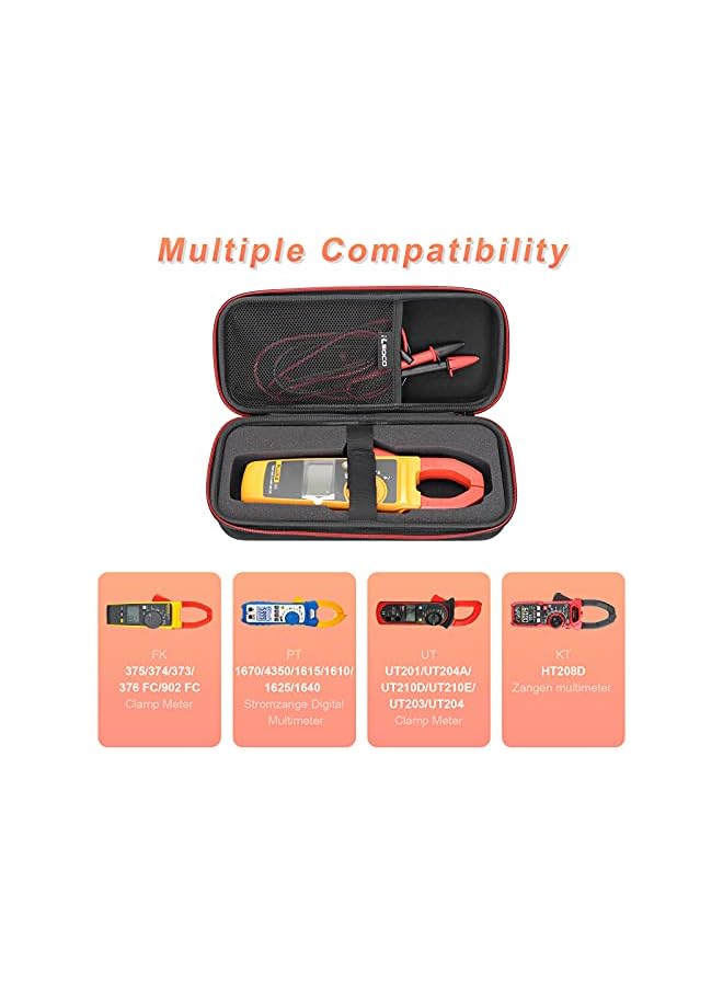 RLSOCO حافظة RLSOCO لـ KAIWEETS HT208D و FL376/Fluke 376/375/374/373/902 و PeakTech 1670/1615/1625/4350 و UNI-T UT201 و VOLTCRAFT VC-750 E Clamp Ampere Metric (حافظة فردية فقط) - Image 4