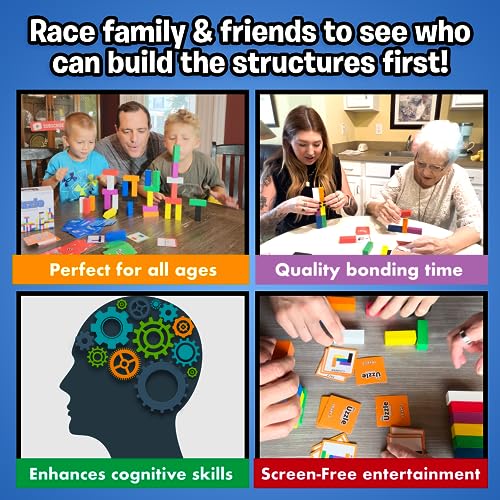 The Uzzle Stack Royale Board Game, Fast & Fun Family Board Game for Children & Adults, Color Block Puzzles Games for Ages 4+ - Image 2