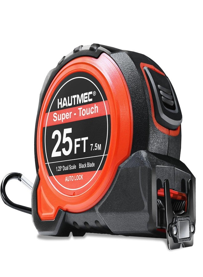 HAUTMEC شريط قياس عريض للمقاولين من HAUTMEC، 1-1/4 بوصة × 25 قدمًا، بمقياسين متري وبوصة، بخطاف مغناطيسي مزدوج، وشريط قياس متين بقفل تلقائي، مناسب للبناء والنجارة والمحترفين HT0283 - Image 1