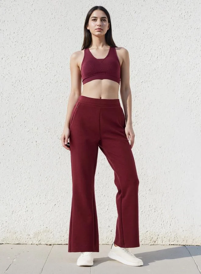 ADOT by Splash Women Flared Fit Zip Pocket Track Pants