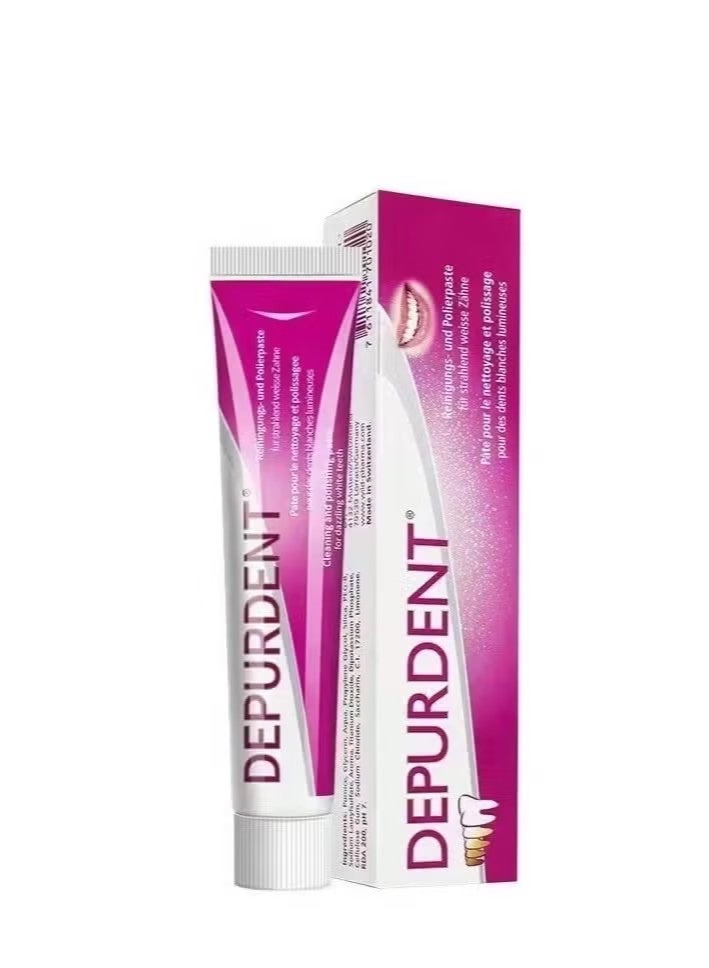 DEPURDENT Clean and Polish Toothpaste 50 ml,Clean and Polish Paste for Teeth Cleaning,Removes Dental Plaque and Tea Stains,Solve Teeth Discoloration Question,Tooth Whitening Toothpaste - Image 1
