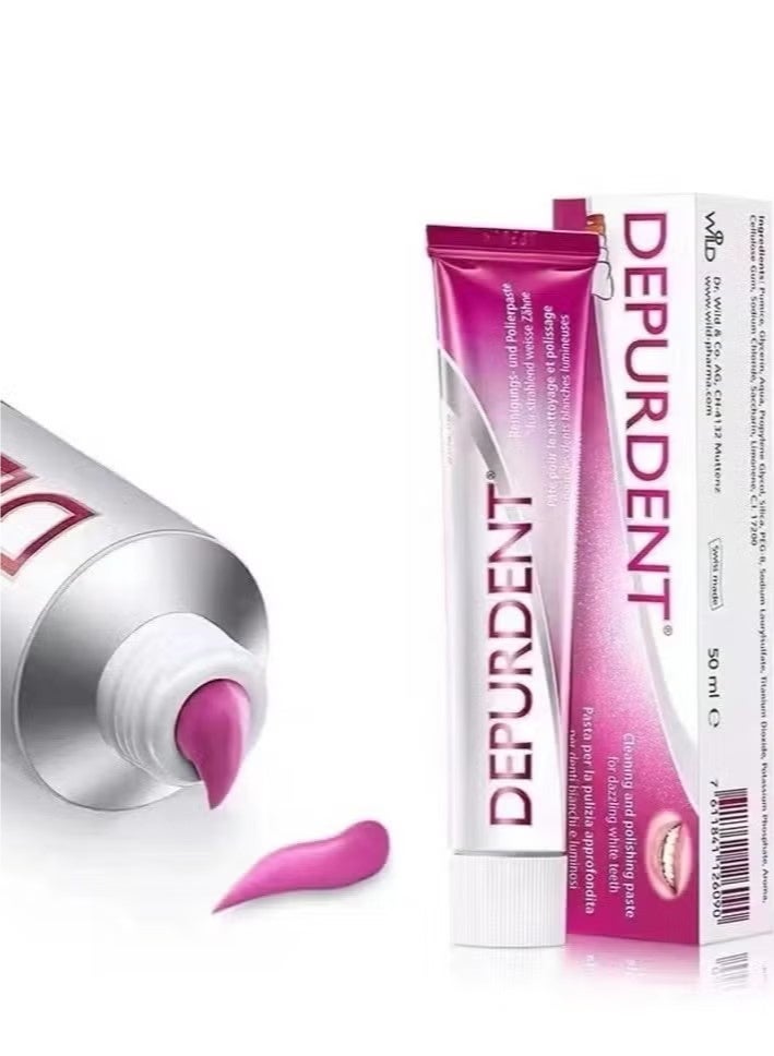 DEPURDENT Clean and Polish Toothpaste 50 ml,Clean and Polish Paste for Teeth Cleaning,Removes Dental Plaque and Tea Stains,Solve Teeth Discoloration Question,Tooth Whitening Toothpaste - Image 2