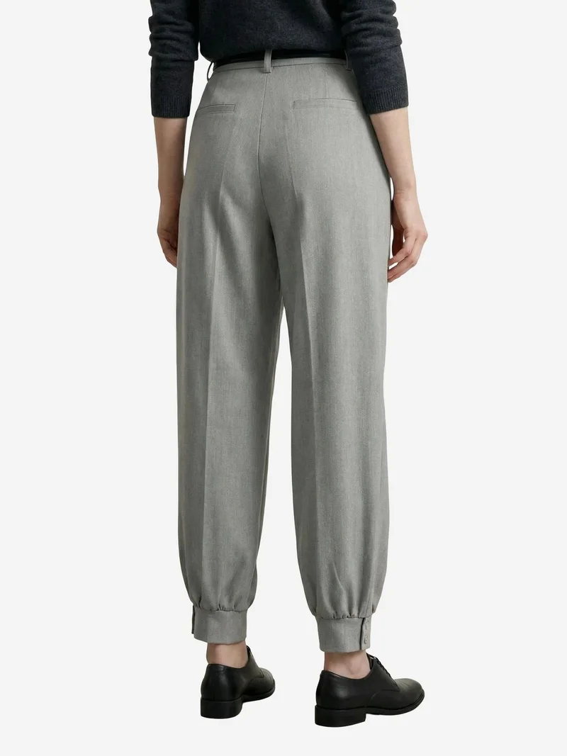 My Fashion Grey MY FASHION Belted Buttoned Leg Tailored Trousers for Women | Best Price UAE