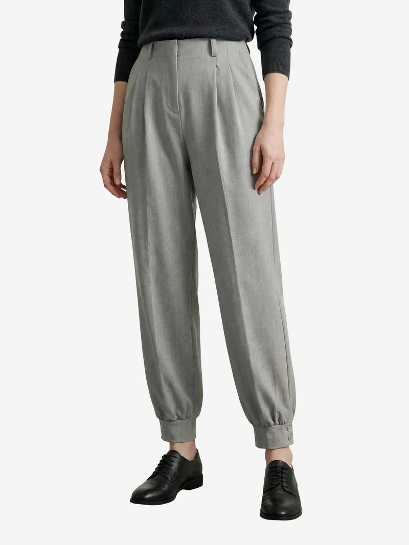 ماي فاشن MY FASHION Belted Buttoned Leg Tailored Trousers