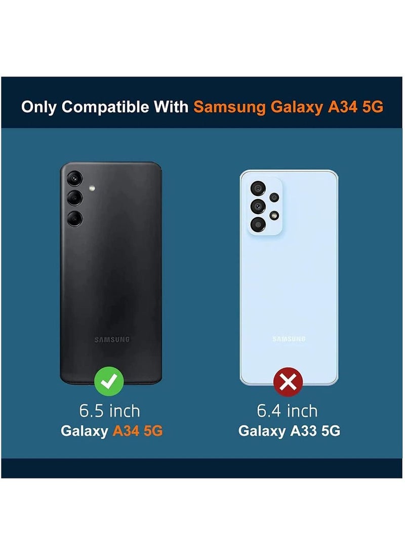 BORTONY Samsung A34 5G Case with Magnetic Car Mount Kickstand Holder Premium Silicone Vertical and Horizontal Hand Strap Grip Cover for Samsung Galaxy A34 5G - Image 2